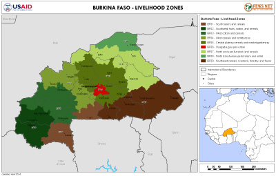 Burkina Faso: livelihood zones map