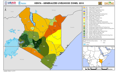 Kenya: livelihood zones map