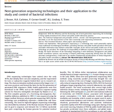 Next-generation sequencing technologies and their application to the study and control of bacterial infections