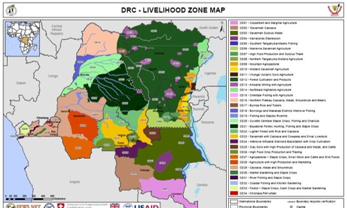 Democratic Republic of the Congo: livelihood zones map