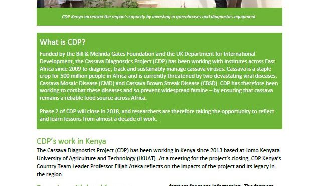 Cassava Diagnostics Project impacts: Kenya