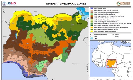 Nigeria: livelihood zones map