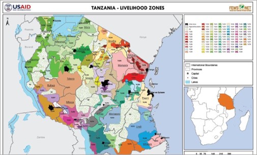 Tanzania: livelihood zones map
