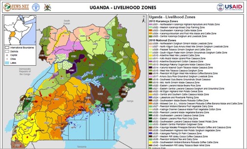 Uganda: livelihood zones map