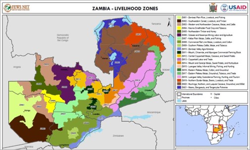 Zambia: livelihood zones map